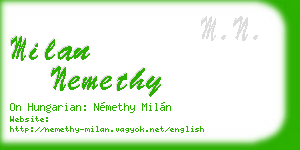 milan nemethy business card
